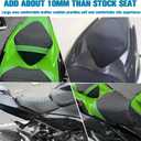 Upgrade Soft PU leather Front Driver Rider Seat Passenger Pillion Seat Cushion Comfortable compatible for ninja 400 Z400 Z-400 Accessories 2018-2024 (Front Seat-Black)