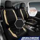 Skechers Air-Cooled & Memory Foam Seat Covers-Leather Car Seat Cover Supply Ultimate Comfort & Support,Seat Covers Full Sets,Airbag Compatible Universal Fit for Most Cars,Vans,Trucks,SUVs,Red
