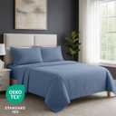 Pure Bedding Full Sheet Set - Luxury 1800 Ultra-Soft Microfiber Full Bed Sheets - Double Brushed - Deep Pockets - Easy Fit - 4 Piece Set - Bedding Sheets & Pillowcases (Full, Ash Blue)
