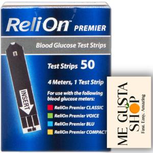 ReliOn Premier Blood Glucose Test Strips, 50 Count, + me Gusta Sticker