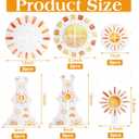 Tioncy 2 Set 3 Tier First Trip Around The Sun Cardboard Cupcake Stand for 24 Sunshine Cupcake Tier Stand Dessert Tower Holder for Birthday Party Baby Shower Decoration