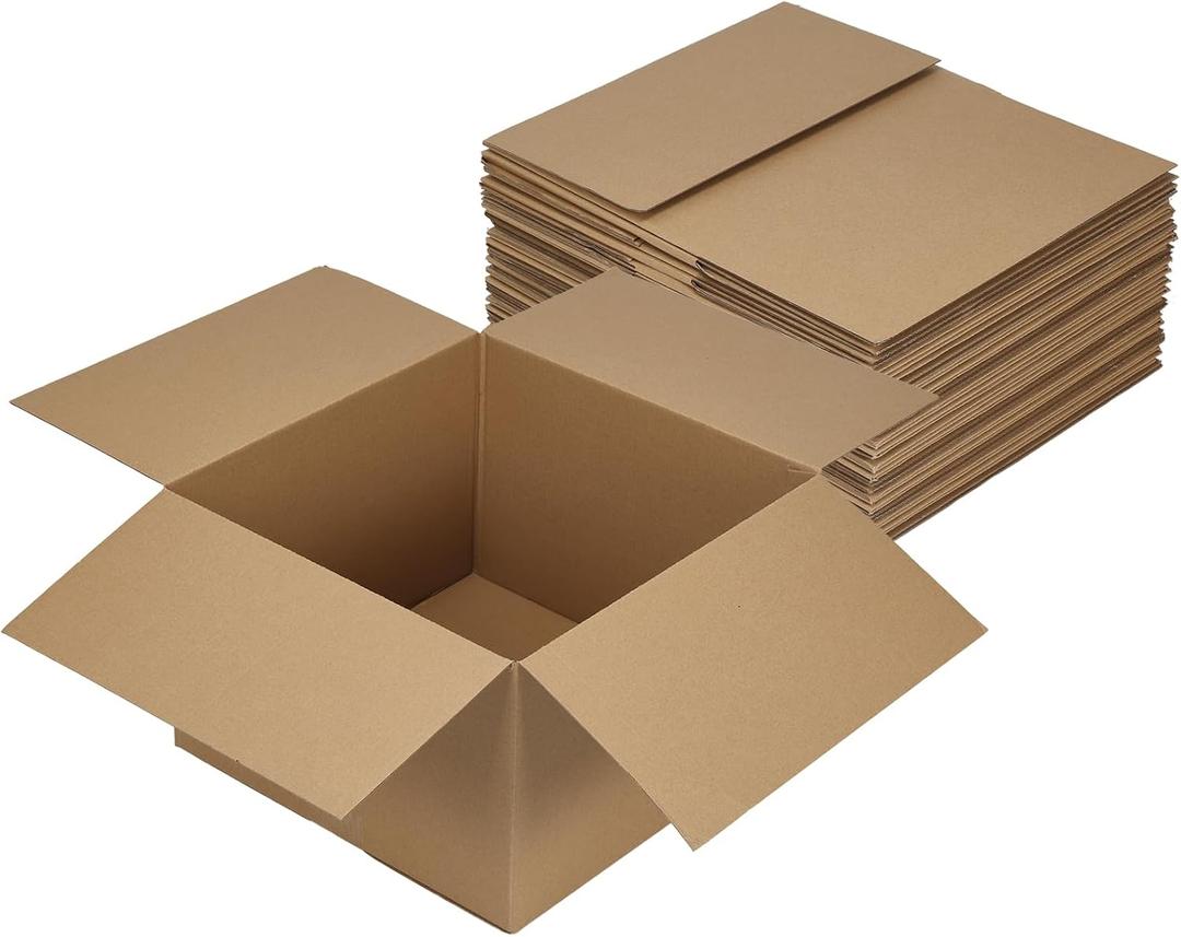 Hoikwo 12x12x8 Shipping Boxes Set of 15, Thin Brown Corrugated Cardboard Box for Small Business for Packaging Mailing Light Weight Items