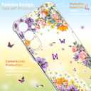 for Samsung Galaxy A26 Case 5G 6.7", [10FT Military Grade Drop Test] Flowers Soft Slim TPU Protective Shockproof Phone Case CoverPurple Sweetheart