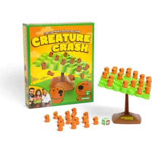 Creature Crash by Relatable, The Capybara Balancing Game, Great Kids Games and Family Game Night Essentials, Includes 49 Capybaras, 1 Balancing Board, 1 Pillar Base, 1 Die, and Instructions