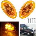 2PCS LED Side Marker Turn Signal Lights Assembly, Amber Lens Super Bright Amber 5-2835-SMD, Replacement for Freightliner Cascadia Semi Truck Front Cab Side Turn Marker Parking Clearance Light