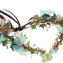 MOSTORY Handmade Fairy Butterfly Crown - Elf Flower Hadpiece Elven Headband for Women Girls Spring Wedding Maternity Shoot (Color: Green-gold)