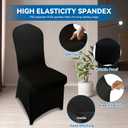 100 Pieces Black Chair Covers - Versatile Stretch Polyester Spandex Dining Chair Slipcovers for Dining, Party, Wedding, Banquet, and More