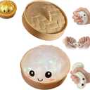 Flashing Dumplings,Soft and Cute Flashing Dumpling Toy,Dumpling Stress-Relieving Ball,Elastic Tabletop Toy,Soft and Squeezable Stress-Relieving Dough (White)
