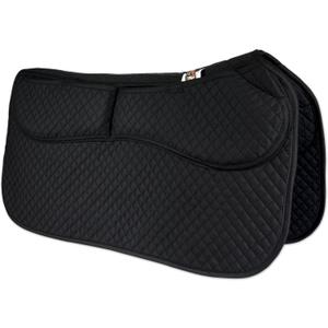 ECP Equine Comfort Products Thermoregulating Western Saddle Pad, Machine Washable Contoured Fit, Water Absorbing, Therapeutic, Shock Absorbing with Adjustable Memory Foam Shims (Black)