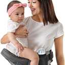 HKAI Baby Hip Carrier, Mom’s Choice Award Winner, Baby Carrier with Adjustable Waistband & Breathable Mesh, Ergonomic Carrier with Non-Slip Hip Seat Surface for Newborns & Toddlers, (Grey)
