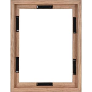MCS Canvas Float Frames 12x16 Frame, Walnut Woodgrain for Finished Canvases, Vertical & Horizontal Wall Hanging with Adhesive for Canvas Paintings (1-Pack)