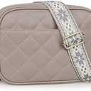Prite Quilted Crossbody Purse for Women, Vegan Leather Bag with Shoulder Strap, Small Purse with Card Slots
