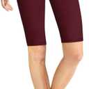 Hybrid & Company Women's Ultra Stretch Perfectly Shaping Mid Rise Skinny Bermuda Shorts with Pockets (Red, M)