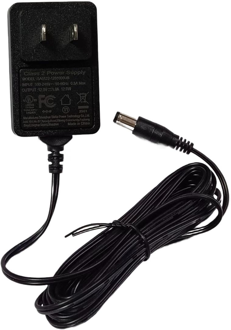 12V 1A Power Adapter Security Camera Supply, 12V 1000mA AC 100-240V to DC Power Supply 5.5 2.1mm 9.84Ft for CCTV Camera DVR NVR Led Light Strip UL