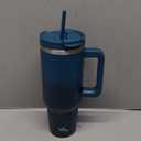 40 oz Tumbler with Handle and 2 Straws,2 in 1 Lid Insulated Water Bottle Stainless Steel Travel Coffee Mug,Indigo Black