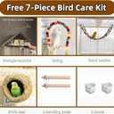 60in Large Flight Bird cage, Equipped with Bird's Nest，Ladder, Swing, Feeder, etc. with Wheels for Easy Outdoor Movement, Suitable for Parrots, Pigeons (White, 28.4" L x 14.2" W x 60" H)
