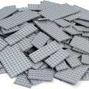 MANNIDOO 110 Pieces Classic Building Plates, 11 Sizes Small Baseplates Multipacks  Compatible with All Major Brands Pieces, Flat Platform Base for Moc Building, Light Grey