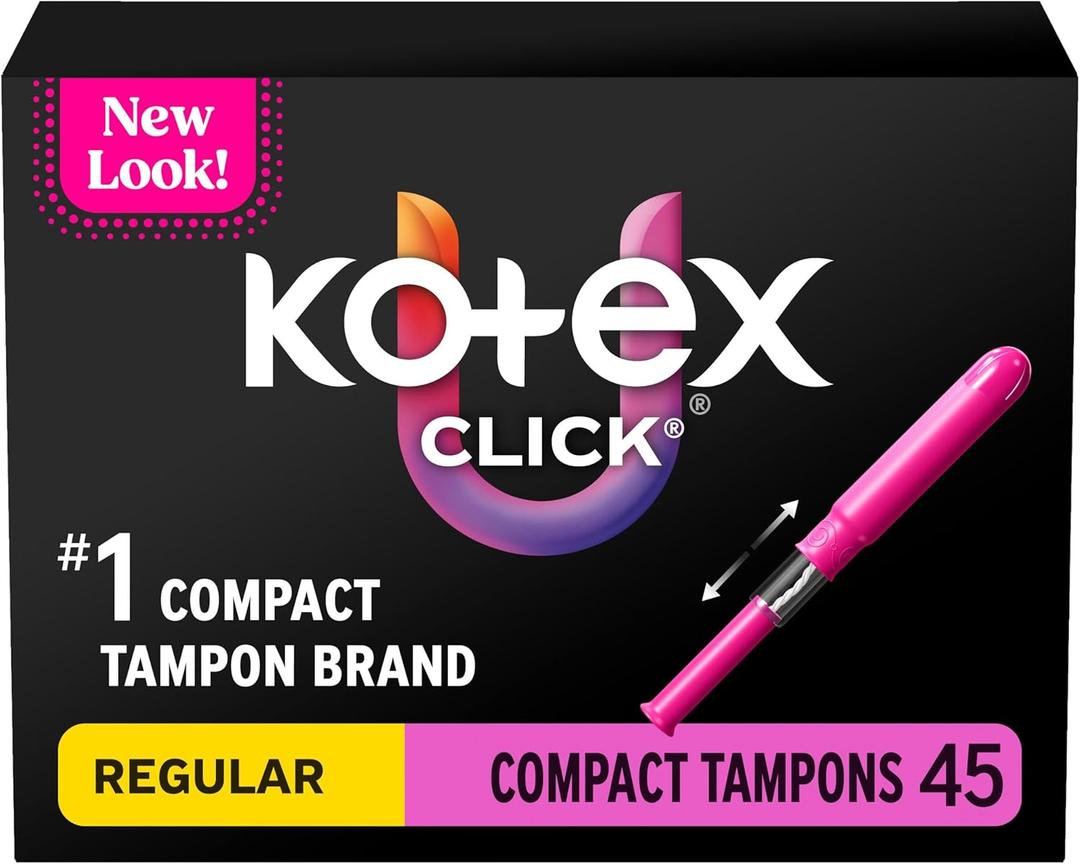 U by Kotex Tampons, Click Compact, Regular Absorbency, Unscented, 45 Count