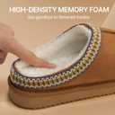 Homitem House Bedroom Slippers for Women Platform Shoes Indoor and Outdoor with Fuzzy Lining Hard Sole Memory Foam Slip on, 9-10