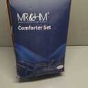 MR&HM Satin Comforter California King 7 Pieces Black - Luxurious Pinch Pleat Bedding Set with Comforter, Flat Sheet, Fitted Sheet, Pillowcases & Shams, Super Silky Soft Bed Set for All Season