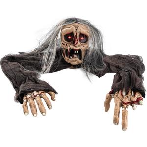 JOYIN Halloween Zombie Decoration Outdoor, Groundbreaker Halloween Outside Decor, Scary Zombies Props with Glowing Eyes and Sound for Graveyard Haunted House Lawn Yard Garden Decoration