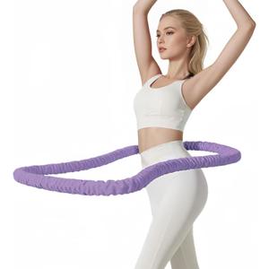 3 lbs Soft Weighted Hoop for Adults -Fold Gentle Fat Burning and Waist Toning, Pinch-Proof Design,Soft Material Won't Irritate Skin Perfect for Home/Travel/Postpartum Recovery (Purple)