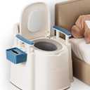 Bedside Commode, Upgraded Safety Commode Toilet for Elderly and Disabled, Potty Chair for Adults with Detachable Armrest, 16.3" Seat Width, 500lbs Heavy Duty - Bedside Commodes for Seniors