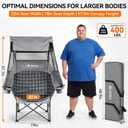 Huskfirm Oversized Camping Chair with Canopy Shade Heavy Duty Canopy Chair | Folding Beach Chair with Canopy Supports 400 LBS Lawn Chair with Canopy with Cup Holders, Carry Bag, for Outdoor Activities