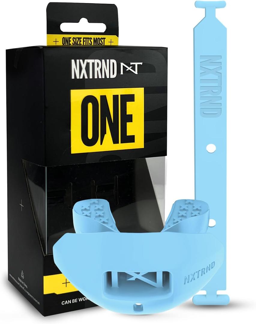 Nxtrnd One Football Mouth Guard, Strap Included, Fits Adult & Youth (Light Blue) Nxtrnd One Football Mouth Guard, Strap Included, Fits Adult & Youth (Light Blue)