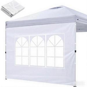 Canopy Tent Sidewalls for 10x10 Pop Up Canopy Waterproof, 2Piece Sidewalls with Windows, White(2PCS SunWalls Only, Canopy Tent NOT Included)