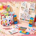 30 Sets Back to School Mini Watercolor Paint Set Bulk | Watercolor Paint Palettes with Brushes, Crayons, This School Year Is Going to Be Colorful Greeting Cards, Classroom Rewards