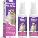 Cat Calming Spray 60 ML 2 Pack Calming Solution for Cats Cat Pheromone Spray Reduces Stress Anxiety Scratching Calming Spray for Cats Good for Home Travel Cat Pheromones Calming Spray