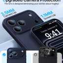 for iPhone 17 Pro Max Case, [Ribbed Non-Slip Sides] [Military-Grade Drop Protection] [Full Camera Protection] Anti-Yellow Soft-Touch Shockproof Slim Phone Case for iPhone 17 Pro Max, TitaniumBlue