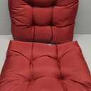 Outdoor/Indoor All Weather Tufted Wicker Chair Cushions of 2 Pieces, 2 U-Shape Waterproof Cushions for Patio Furniture,Wicker Loveseat, Red