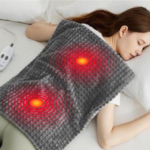 Bedsure Back Heating Pad for Neck and Shoulders, Weighted Heated Pad with Vibration, FSA Eligible Items, Birthday Gifts for Women Men Mom Men, Auto Shut Off, 6.3lbs 20" x 24" Dark Grey