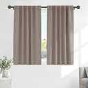 PONY DANCE Blackout Curtains Thermal Insulated Window Treatment Panels Room Darkening Blackout Drapes for Living Room Back Tab/Rod Pocket Bedroom Draperies, 42x54 Inch, Light Taupe, 2 Panels