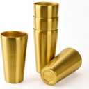 5 Pack 18.6 oz Stainless Steel Insulated Cup, Double Wall Vacuum Small Metal Cup, Reusable Camping Cups Unbreakable Indoor Outdoor for Party, Home, Office, BBQ, Gold