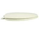 Centoco Elongated Toilet Seat, Closed Front with Cover, Residential, Top Mount Plastic Hinge, Plastic, Made in the USA, 600-106, Bone