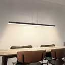 Artop 47" Linear Pendant Light 20W Minimalist Hanging LED Island Chandelier Light Fixture for Kitchen Island Dinning Room Commercial Office Matte Black