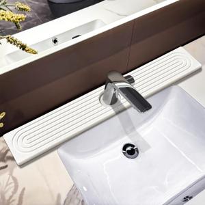Stone Faucet Mat For Kitchen Sink, 23.6" Diatomite Quick Drying Stone Mat For Kitchen Sink, Stone Sink Splash Guard, Super Absorbent, Sink Stone Quick Dry Around Faucet For Bathroom Counter (White) (23.6" x 3.9")