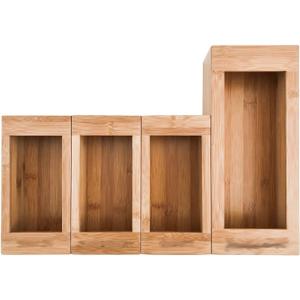 Bag Storage Organizer for Kitchen Drawer, Bamboo Food Storage Bags Holders, Compatible with Ziplock Gallon, Quart, Sandwich and Snack Variety Size Plastic Bags (Bamboo)