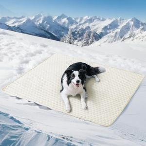 Soulbond Cooling Mat for Large Dogs - 50"x60" Washable Cooling Pad for Dogs & Cats, QMAX>0.3, Anti-Slip Bottom, Portable Summer Cool Pet Bed Pad for Outdoor/Indoor/Cars/Travel Use, Pearl White