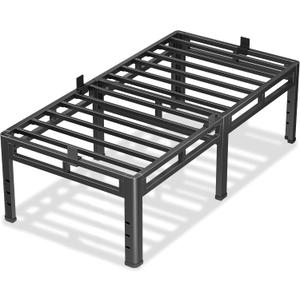 NKZ Twin Size Metal Platform Bed Frame, 24 Inch Dual-Layer Heavy Duty Base
2-in-1 Base, 4000LBS Load Capacity, Noise-Free, Round Corner Legs, 4 Mattress Stoppers, Easy Assembly, No Box Spring need