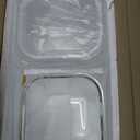 Soup Containers with Lids Glass 32 oz, 4 Cup Borosilicate Glass Food Storage Containers, Microwave & Freezer Safe Jars, Small Square Meal Prep Bowl for Salad, Fruit, Lunch, Ice Cream, Travel, 4 Pack (Transparent)