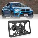Front Bumper License Plate Mount Compatible with BMW M2 M3 M4 M5 M6 X5M X6M or M-Sport 1 2 3 4 5 Series X5 X6, No Drill Front Grille License Plate Bracket Holder Mounting Kit Car Accessories