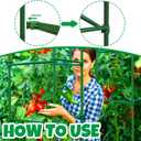 100Pcs Plant Stake Arms for Tomato Cage,11.8" Garden Stake Connectors with 2 Adjustable Buckles,Expandable Trellis Connectors Attach 11mm Diameter Plant Stakes for Climbing Plants Vegetables