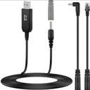 Xislet 3 in 1 Radar Detector Power Cord, 6.8ft USB to DC Step Up Converter Cable Power with RJ11 Connector Plug Cable/DC Jack 3.5mm/Angle Adapter Fits for Escort Valentine One Beltronics Cobra