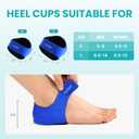 Plantar Fasciitis Heel Cup Protectors - Promifun Heel Cups for Heel Spur,Achilles Tendinitis,Cracked Heels,Heel Pain Relief Products - Gel Heel Cushion Pads,Blue,Small(W 4.5-9 / M 5-8)