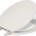 KOHLER K-4775-47 Brevia Round Toilet Seat with Quick-Release Hinges And Quick-Attach Hardware For Easy Clean, Almond