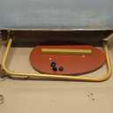 WANLIAN Small Side Table,23inch C Shaped End Table for Sofa and Bed, TV Tray Table with Metal Frame for Couch, Living Room, Bedroom (Brown+Gold)